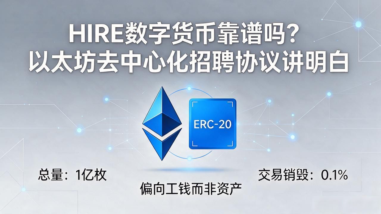 HIRE数字货币靠谱吗?以太坊去中心化招聘协议讲明白