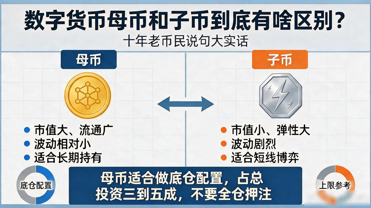 数字货币母币和子币到底有啥区别?十年老币民说句大实话