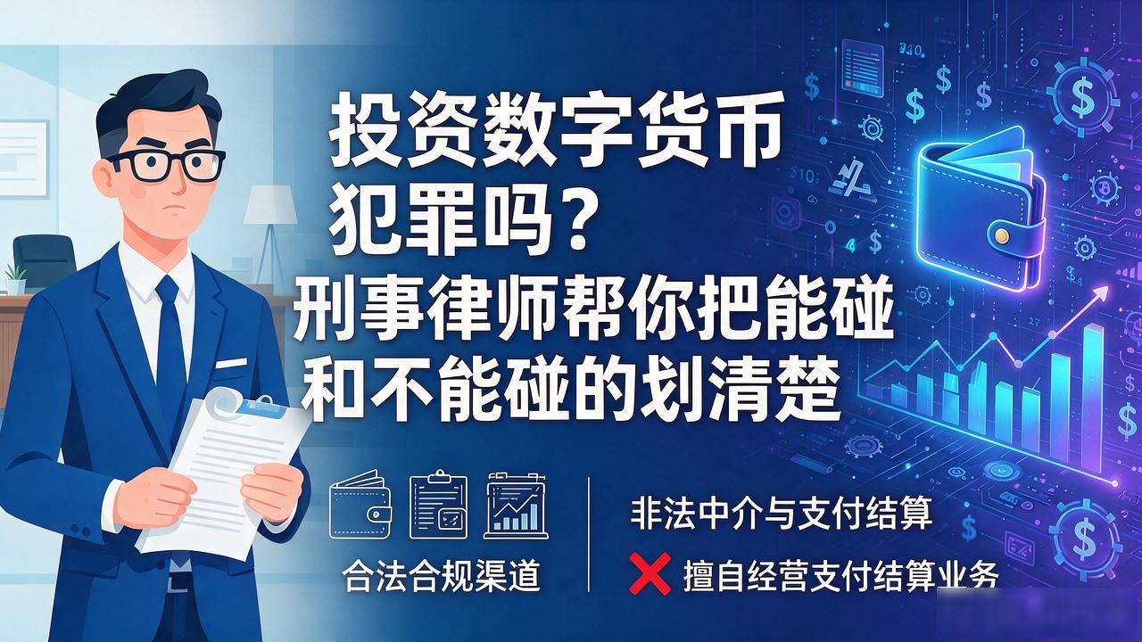 投资数字货币犯罪吗?刑事律师帮你把能碰和不能碰的划清楚